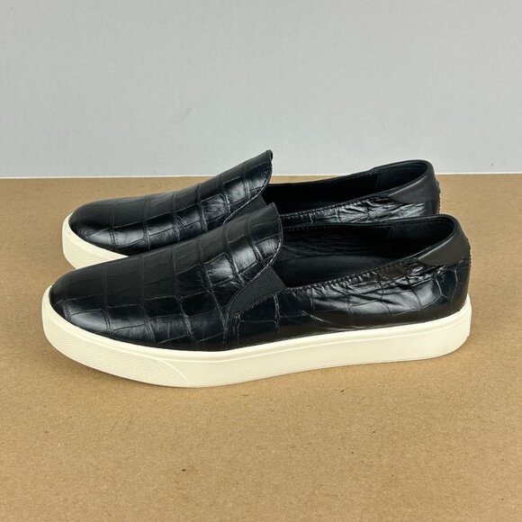 Cole Haan Grandpro Spectator Leather Loafers Womens 8 Black Croc Embossed - Picture 1 of 10